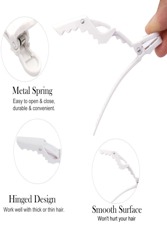 Ondder 14 Pack Alligator Hair Clips for Styling Sectioning, White Salon Pro Hair Clips for Barber Clips for Hair Coloring, Cutting, Sectioning - Image 3
